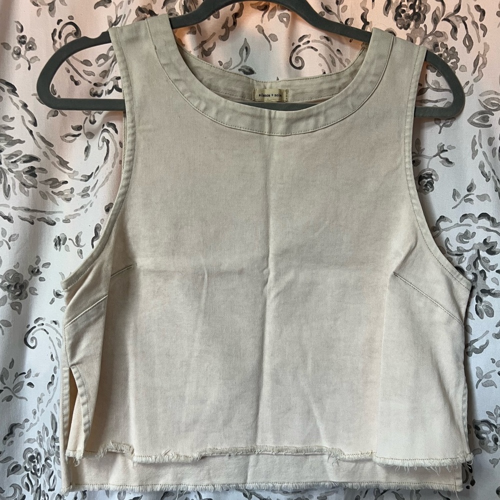 Like New Light Pink Denim Cropped tank top/Vest style top